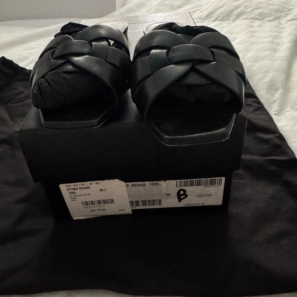 Saint Laurent Tribute Leather Sandal - Picture 9 of 16